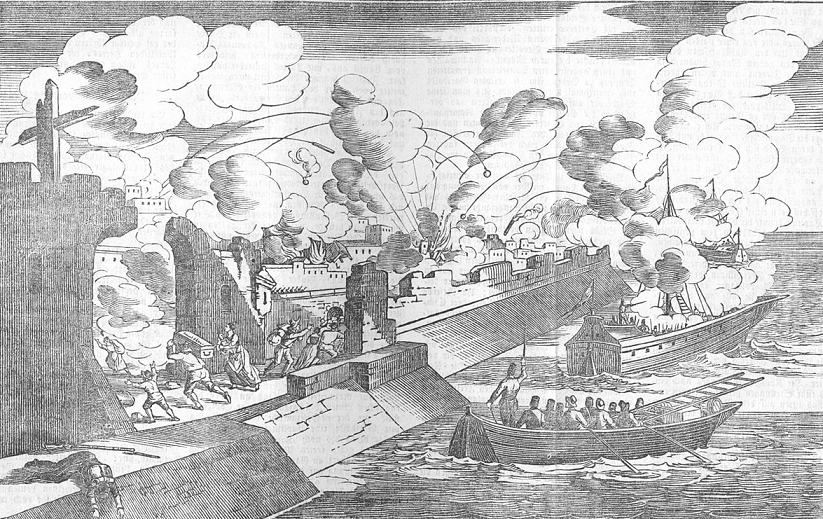 Bombardement de Palerme - illustration du Messager boiteux de 1861